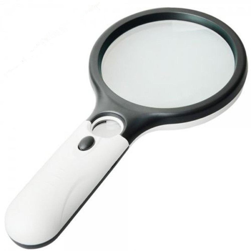 Marrywindix Magnifier 3 LED Light, Marrywindix 3X 45X Handheld Magnifier Reading Magnifying Glass Lens Jewelry Loupe White and Black - Image 1